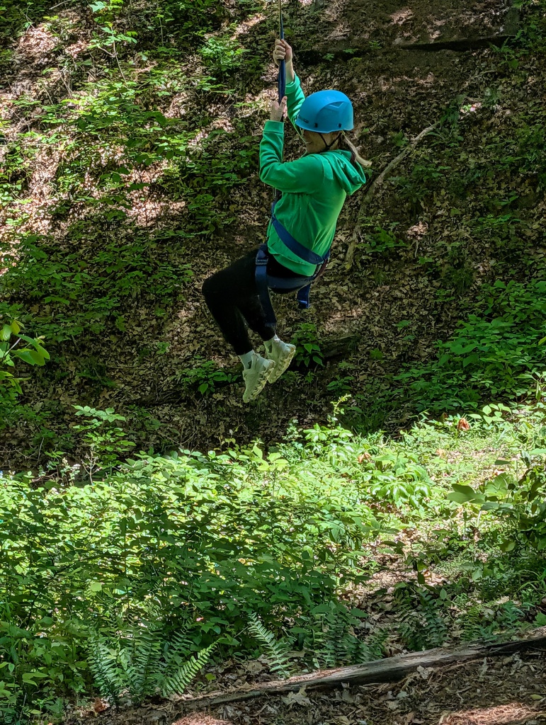 Happy Hollow Children's Camp - Mrs. Swarens on the Zapline - May 2026