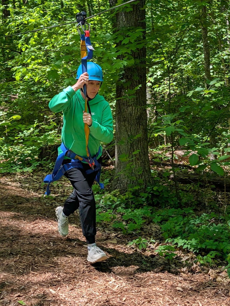 Happy Hollow Children's Camp - Mrs. Swarens on the Zapline - May 2026