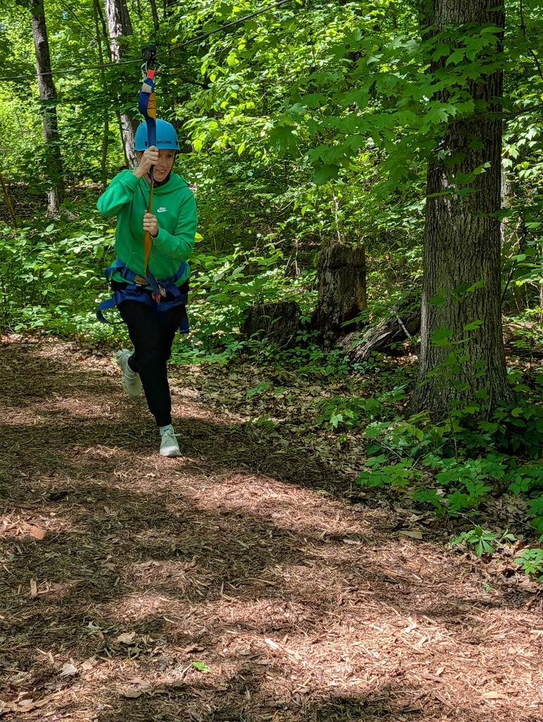 Happy Hollow Children's Camp - Mrs. Swarens on the Zapline - May 2026