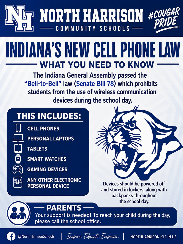Indiana's New Cell Phone Law and How It Affects NHCS Students-2026