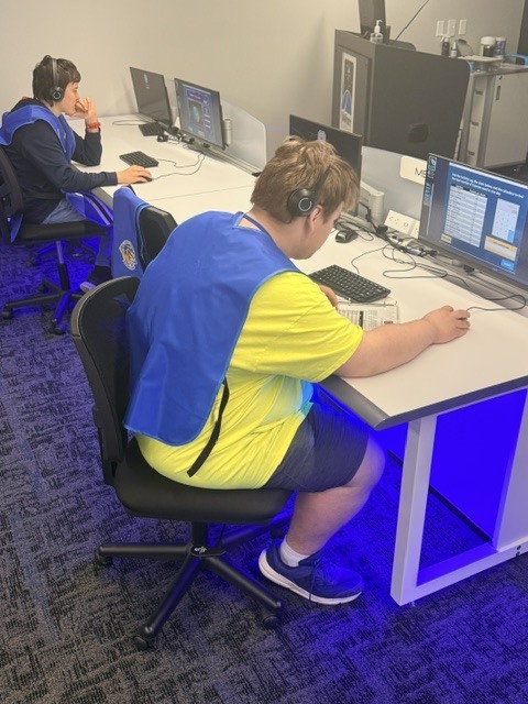 student working on a computer