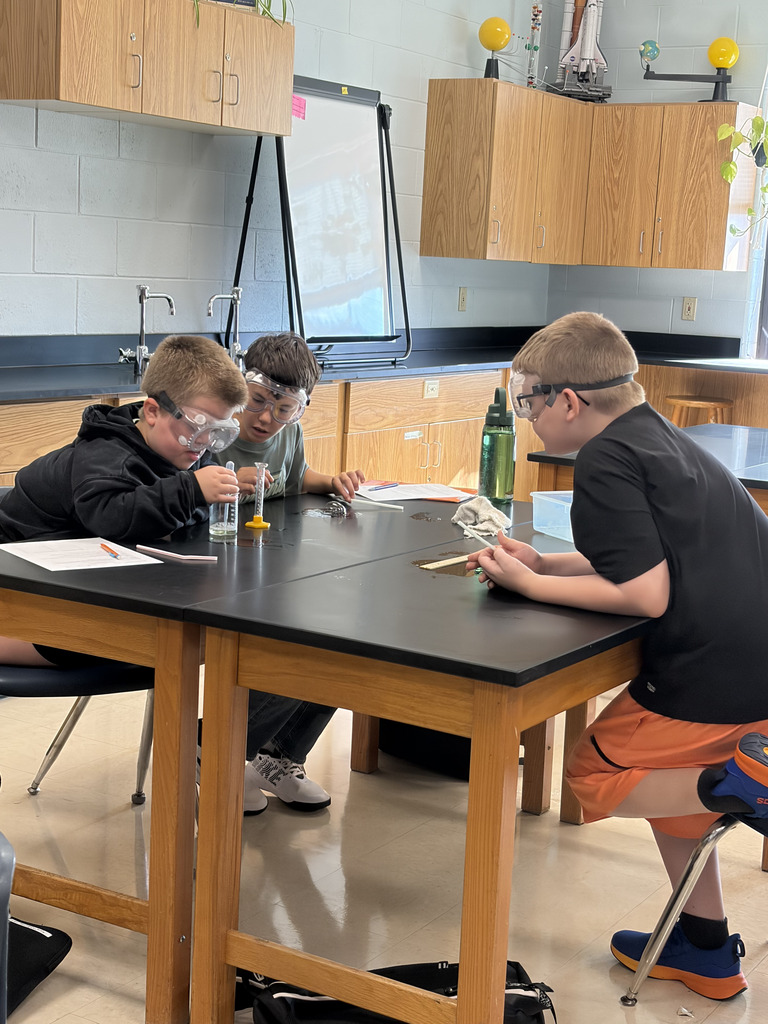 students completing a science lab