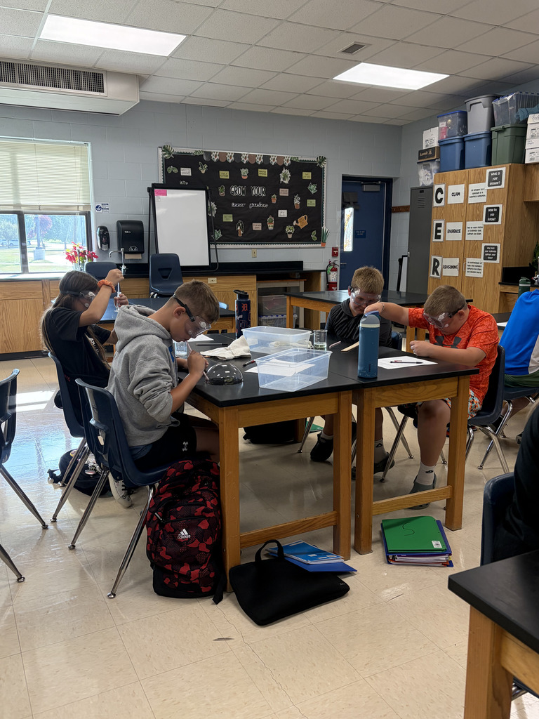 students completing a science lab