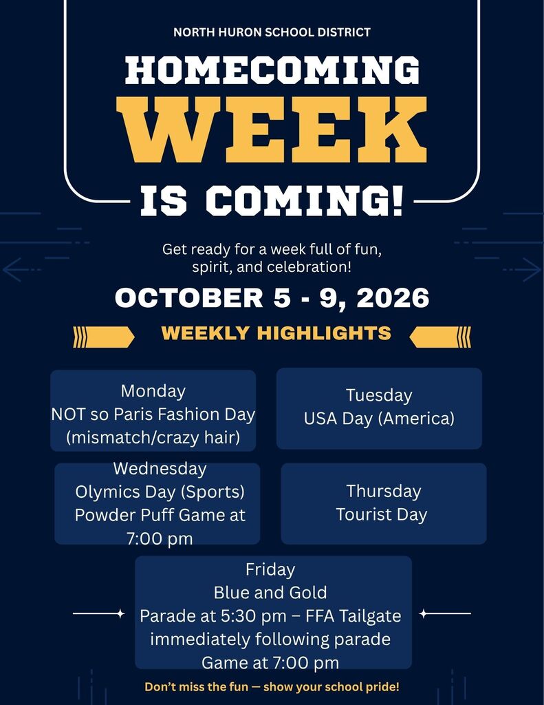 flyer with the dress up days listed