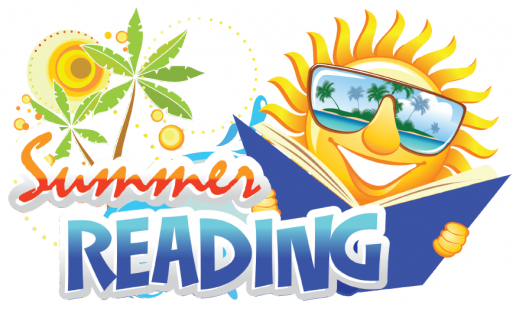 Summer Reading Banner w. Sun wearing Sunglasses