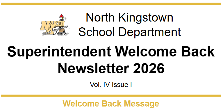 Welcome Back Newsletter
