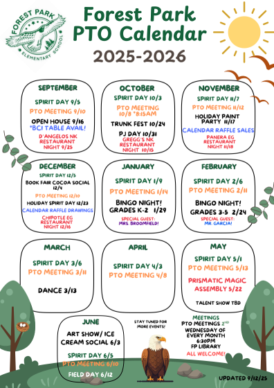 Forest Park PTO Calendar
