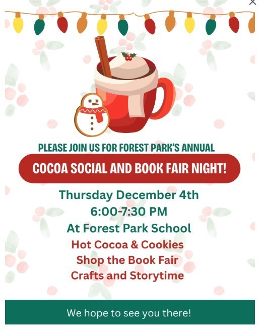 Flyer for Cocoa Social and Book Fair