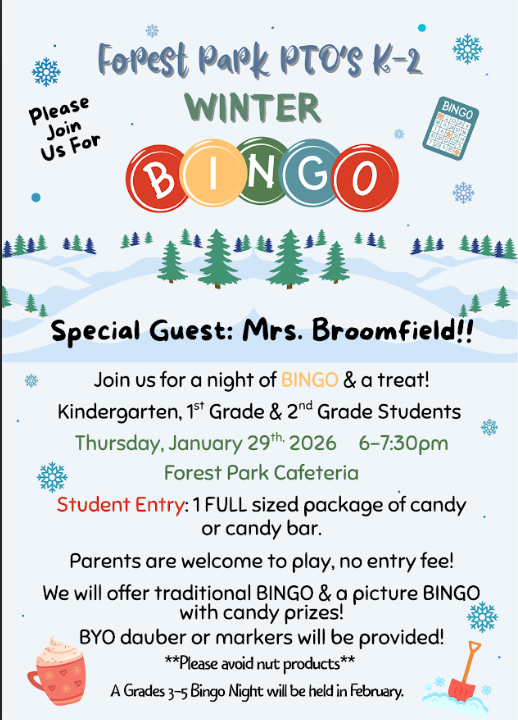 K-2 Winter BINGO Flyer