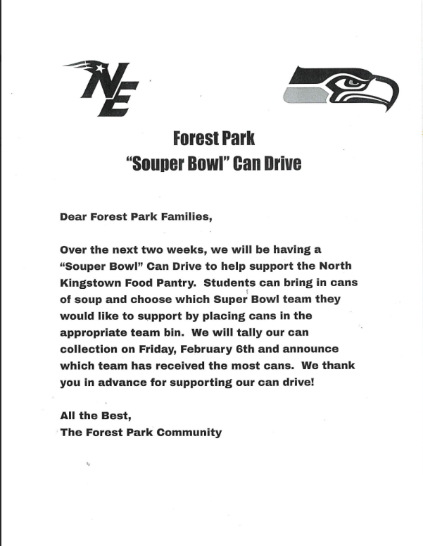 Flier for Souper Bowl Drive