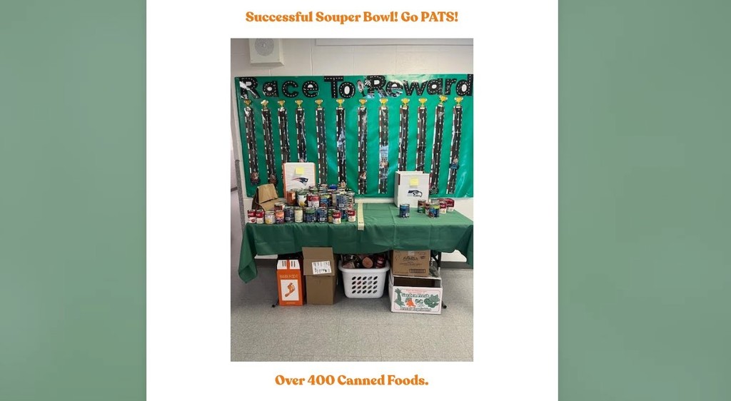 Image of voting table with canned goods as the votes.