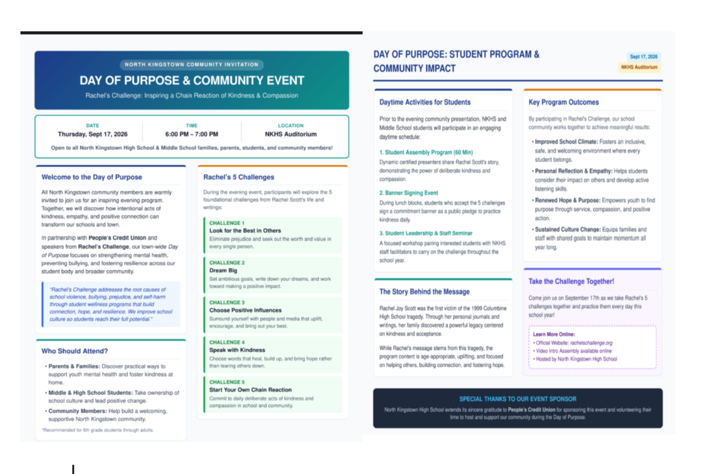 Rachel's Challenge Community Event