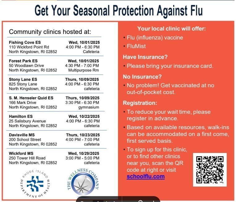 Flu Clinc Dates and Times