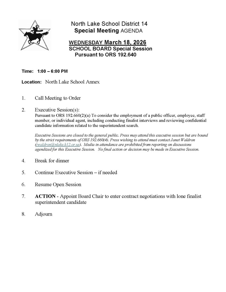 March 18 agenda