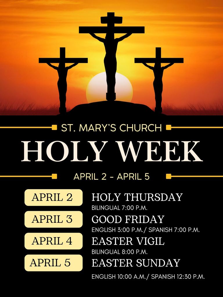 HOLY WEEK SCHUDULE 