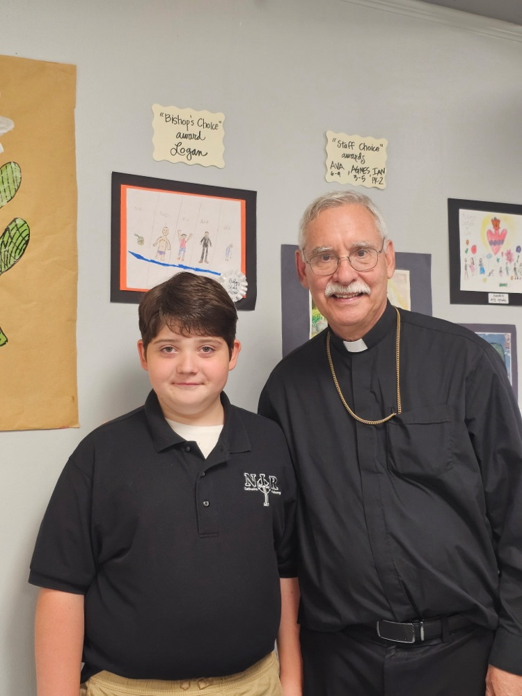 The Diocese of Little Rock started October with a celebration for Respect Life Mass. Afterwards the art contest winners were honored. Our own Logan Haworth won the Bishop's Award. His picture was picked by Bishop Taylor from over 200 entries.