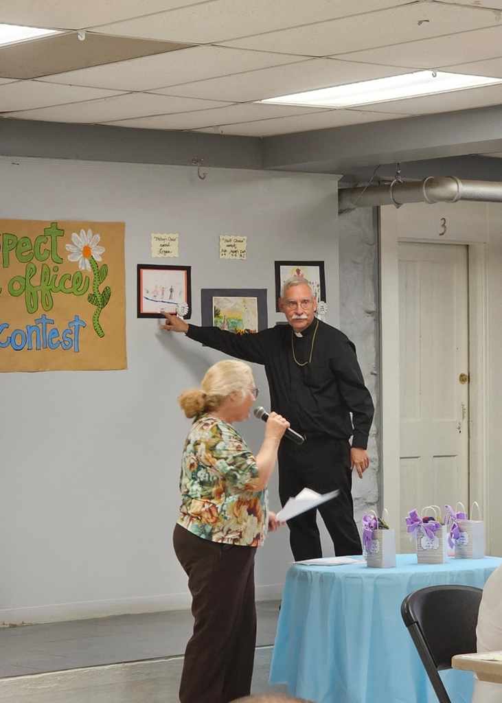 The Diocese of Little Rock started October with a celebration for Respect Life Mass. Afterwards the art contest winners were honored. Our own Logan Haworth won the Bishop's Award. His picture was picked by Bishop Taylor from over 200 entries.