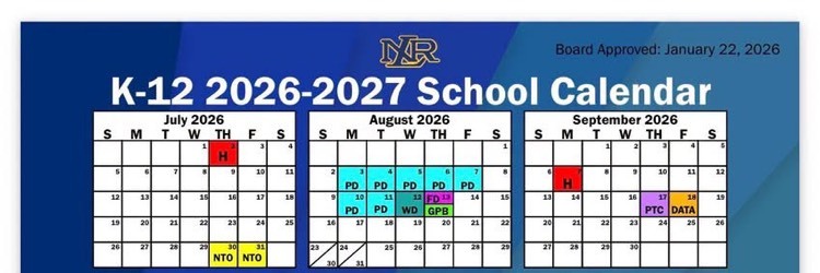 NLRSD 2026-2027 School Calendar | North Little Rock Academy