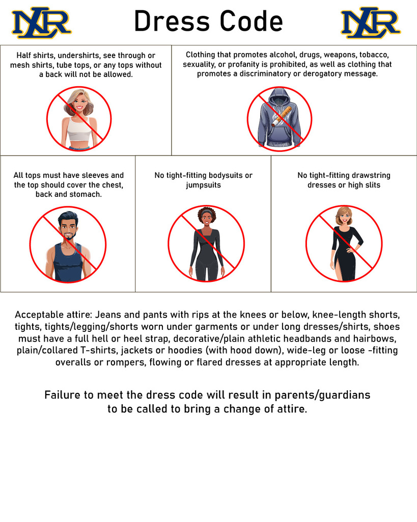 Graphic outlines Dress Code at the North Little Rock School District