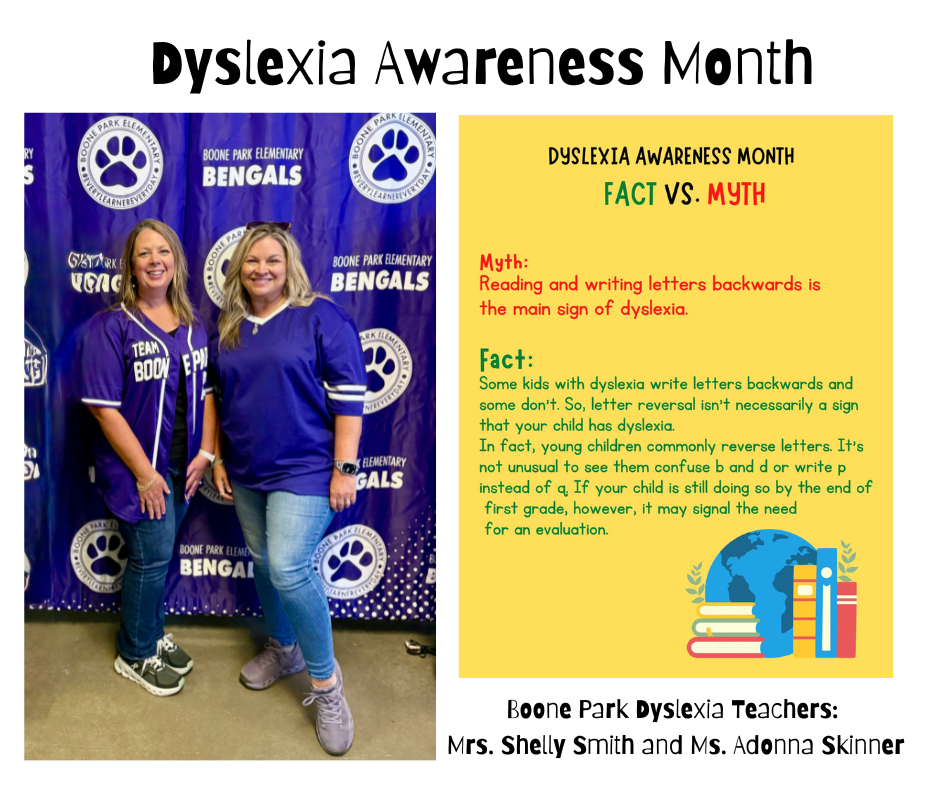 Happy Dyslexia Awareness Month! We will continue to raise awareness, celebrate the strengths of learners with dyslexia, and share resources that help families, educators, and students thrive. Together, we can build understanding, break down barriers, and create supportive learning environments for every child. Thank you to our very own dyslexia teachers, Mrs. Smith and Ms. Skinner who help our students succeed!
