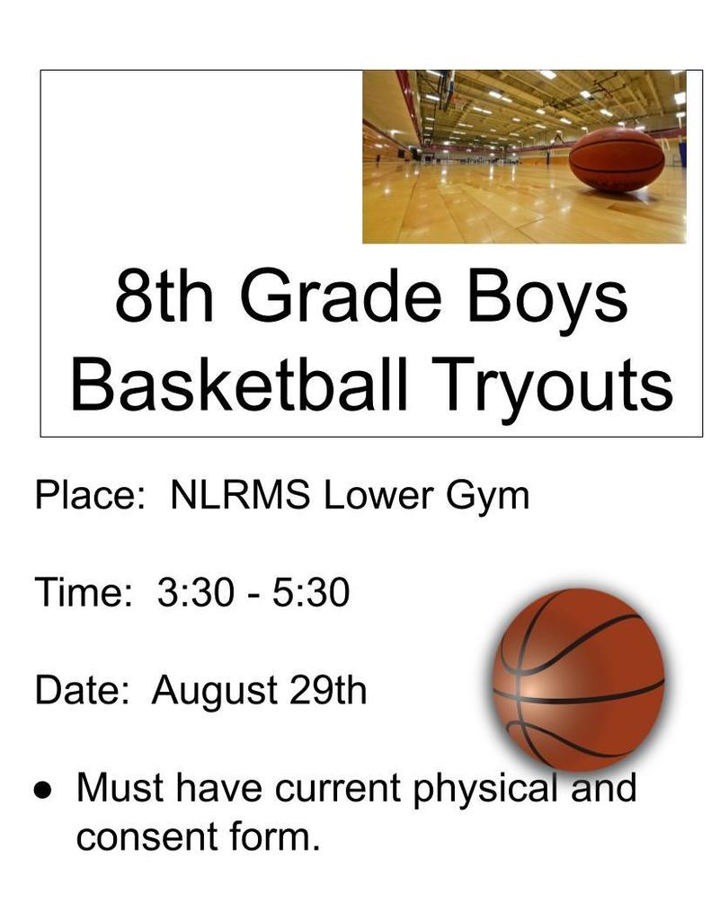 8th grade basketball tryout information