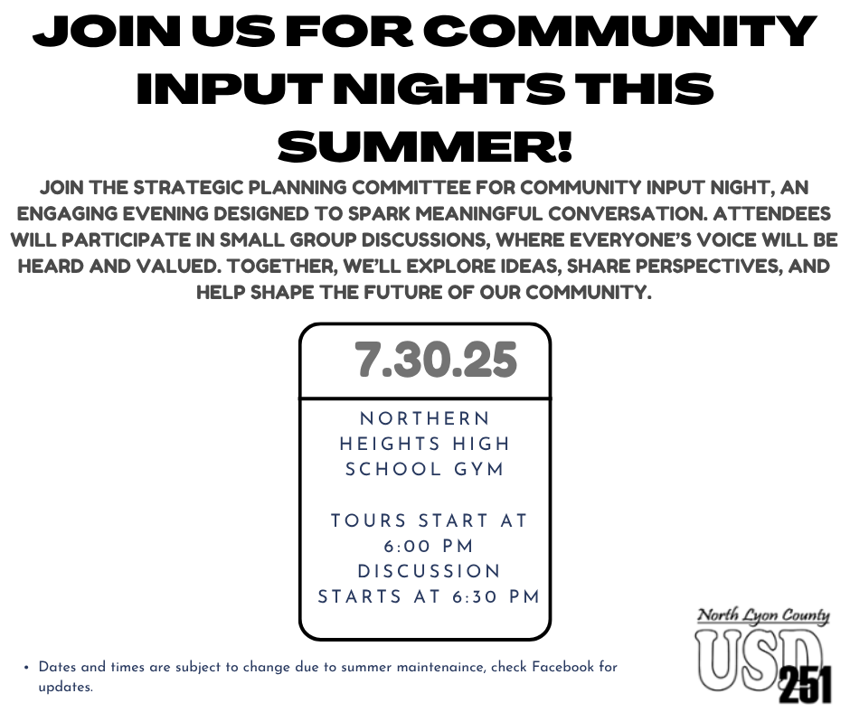 Community Input Night at NHHS on 7/30/25