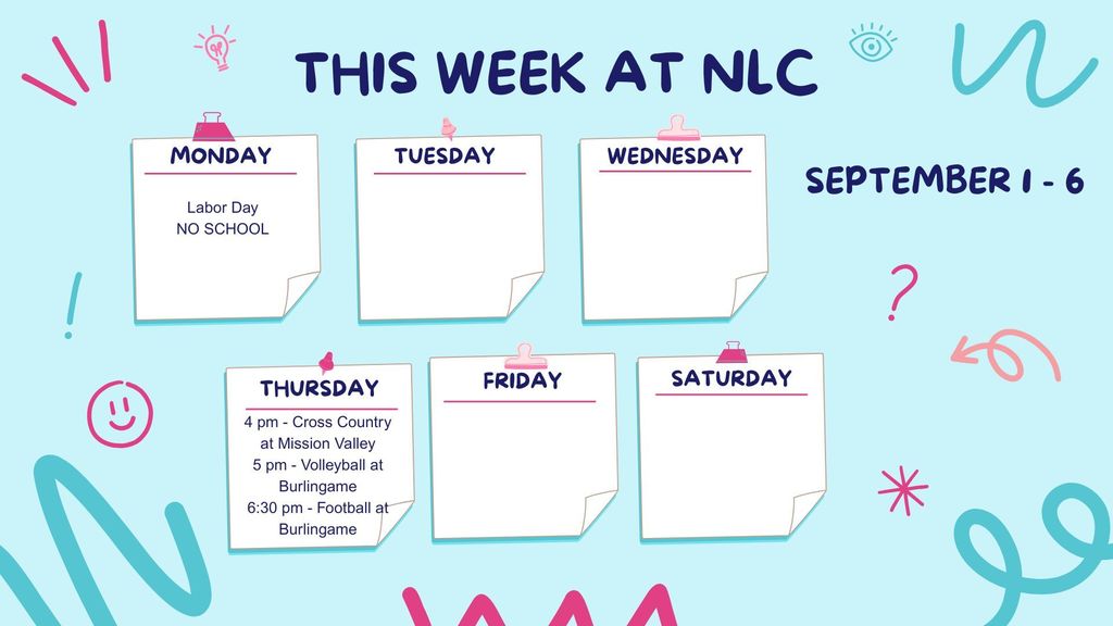 Weekly Announcements - Sept 1-6