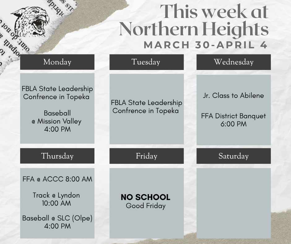 March 30-April 4 at NHHS