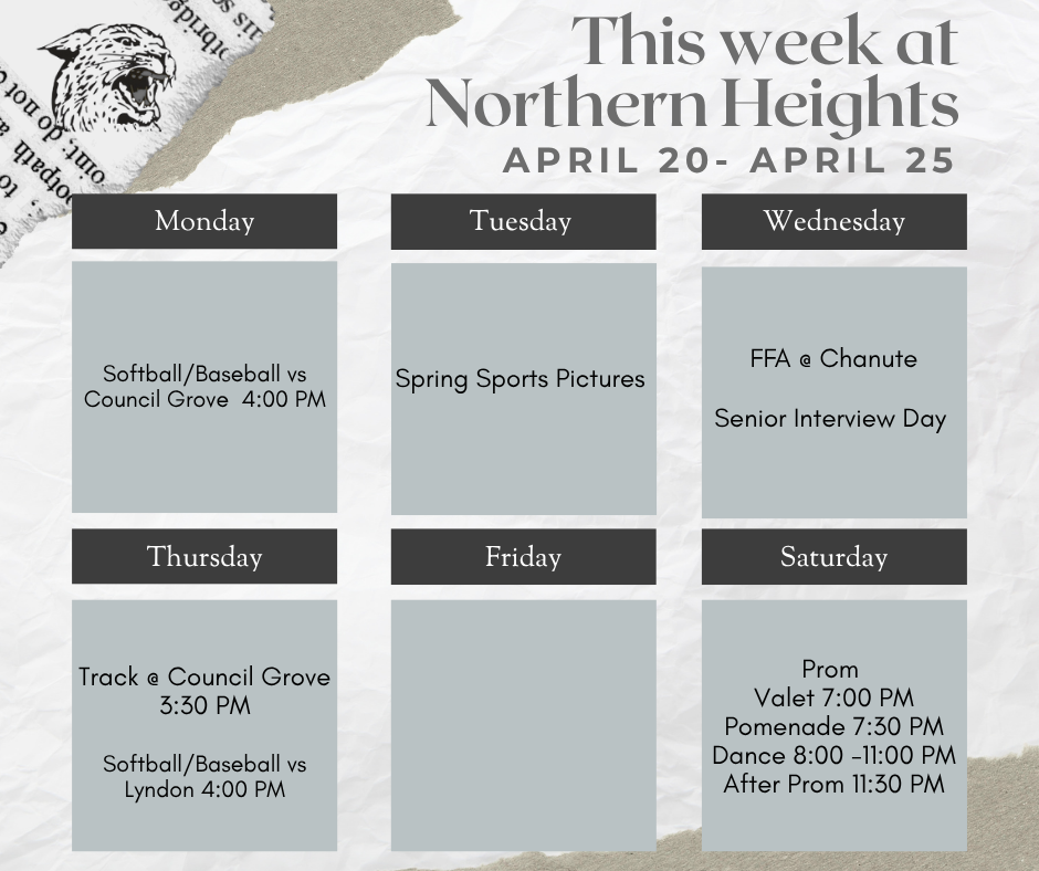 April 20- 25 @ Northern Heights