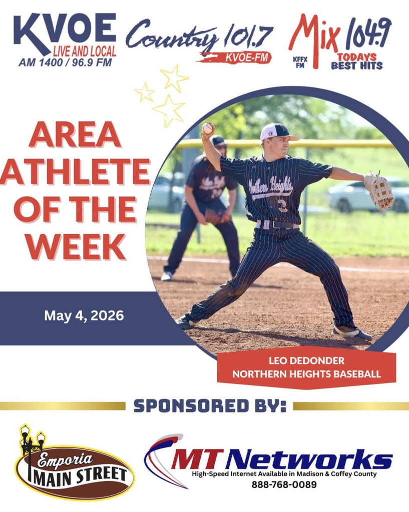 Northern Heights senior, Leo DeDonder is KVOE student athlete of the week AND KVOE student of the month. Congratulations! 🐾🔥
