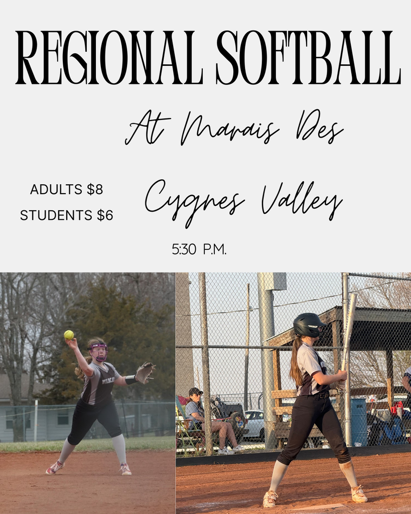 Regional softball tonight @ Melvern! Adults $8 Students $6