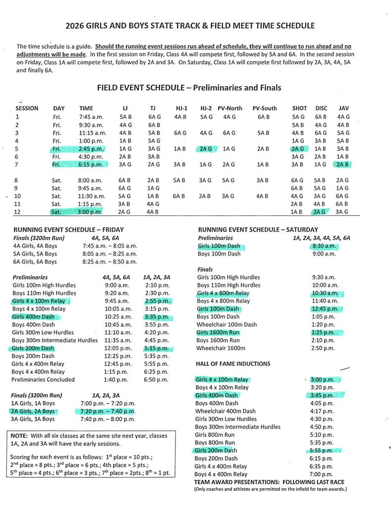 Full Schedule