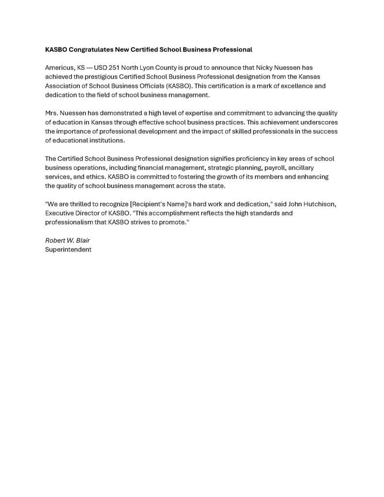 Press release - Nicky Nuessen