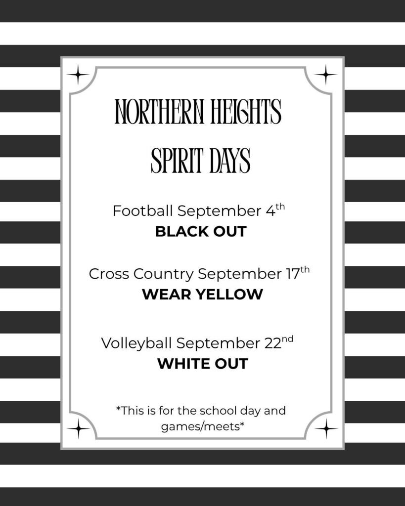 NHHS Spirit days for the first home games.