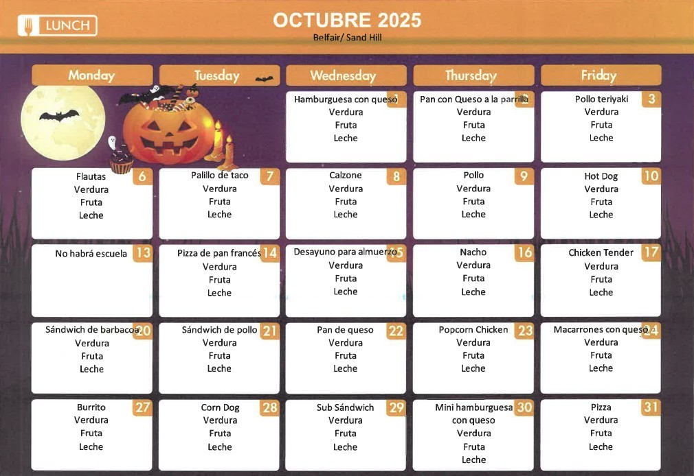 October menu spn