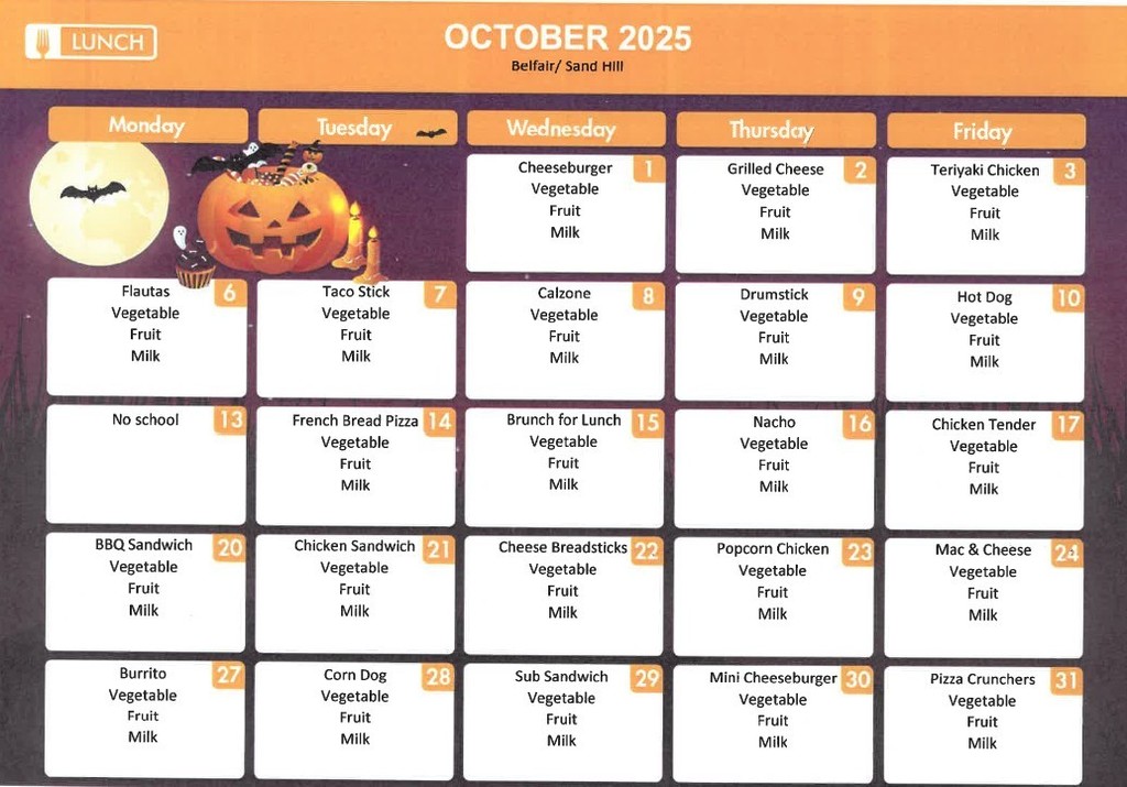 October menu