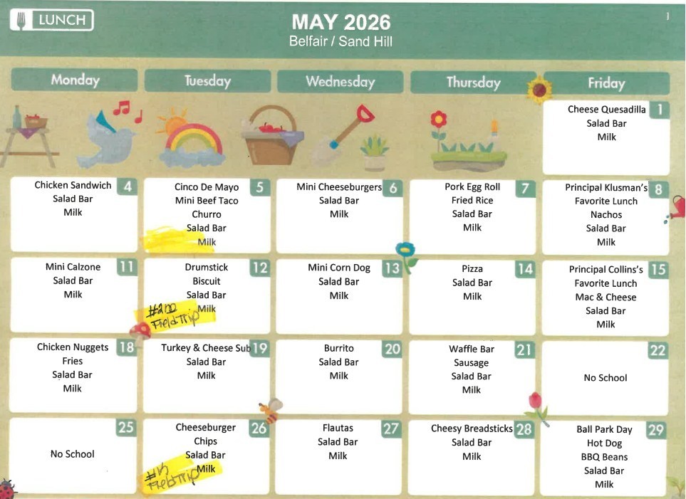 May Lunch Menu