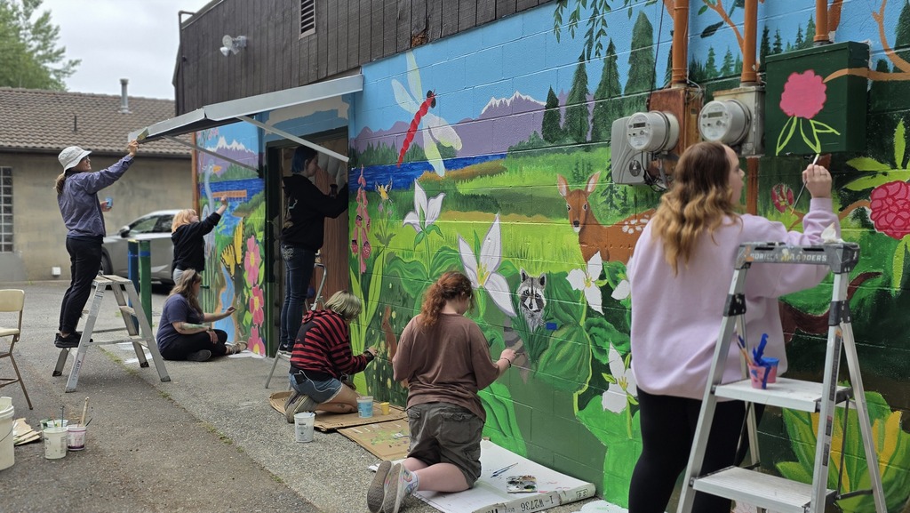 Mural painting with NMSD students