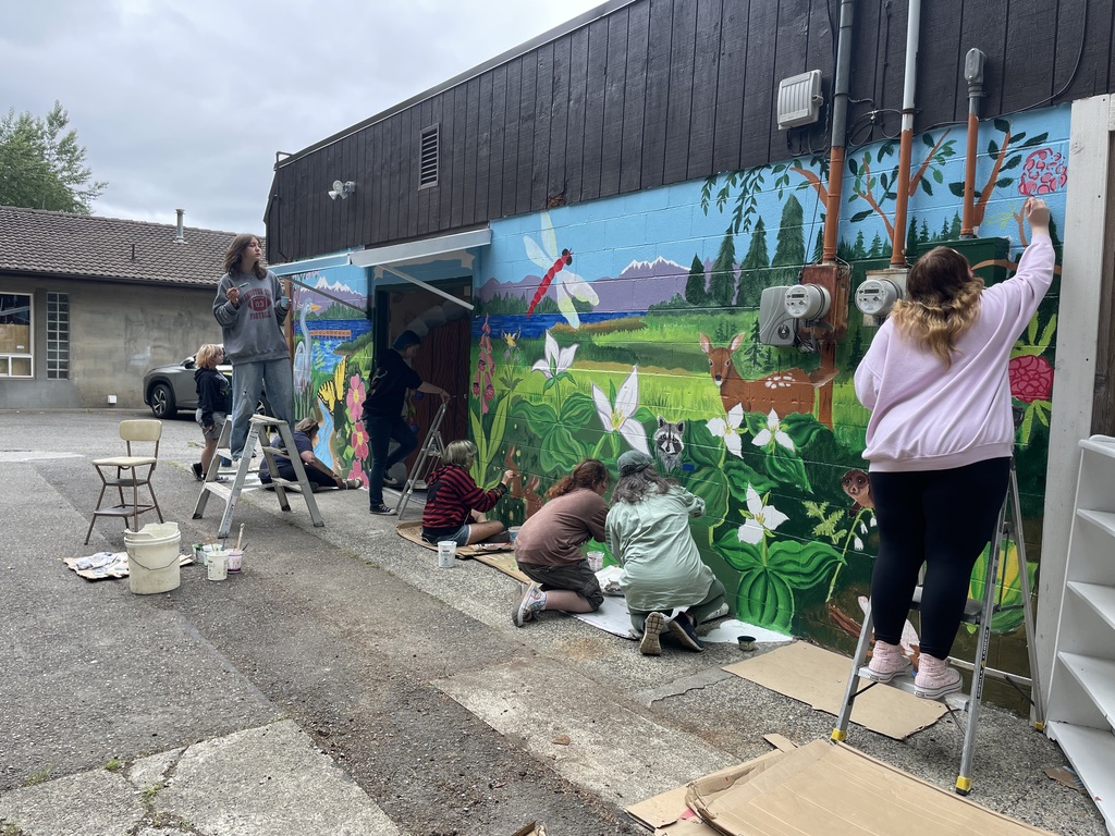 Mural painting with NMSD students