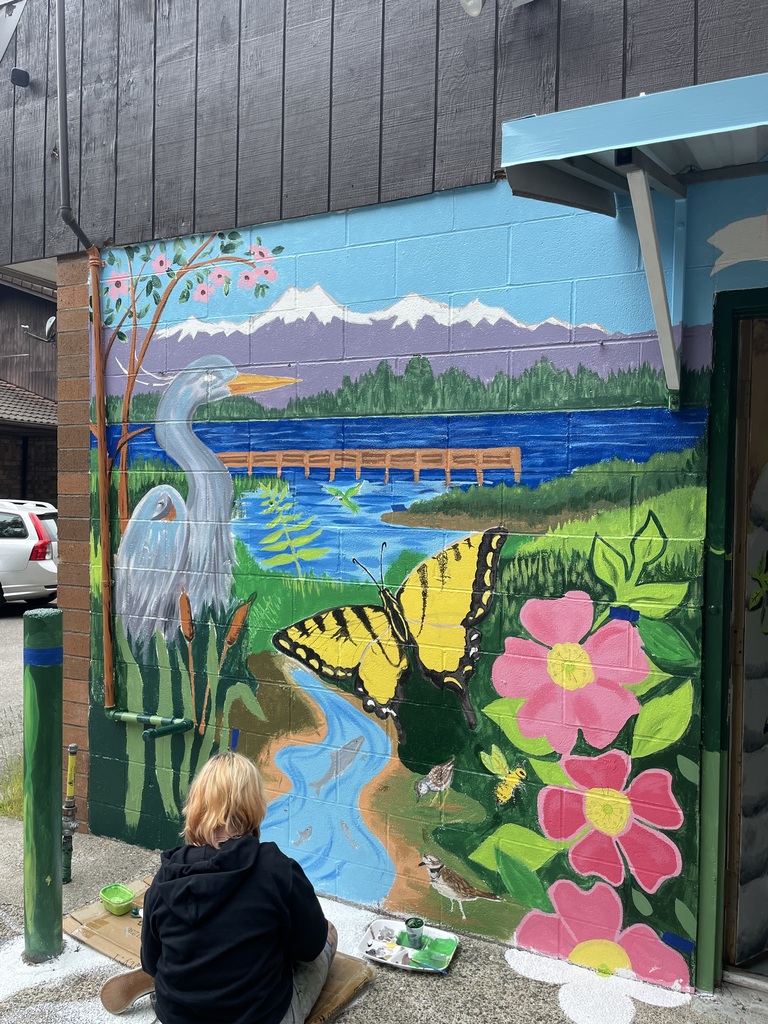 Mural painting with NMSD students
