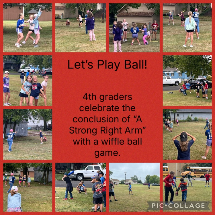 4th graders playing wiffle ball  