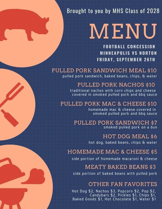 Concession Stand Menu