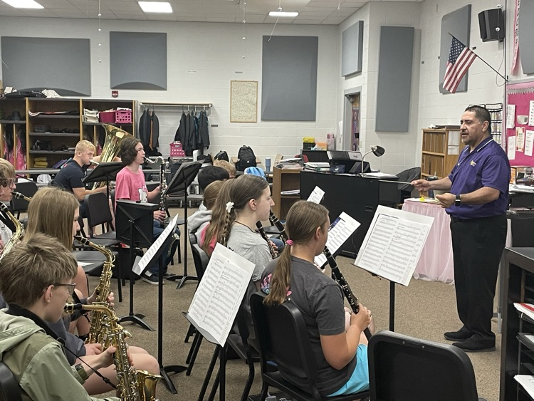 Jake Montoya working with the MHS Band