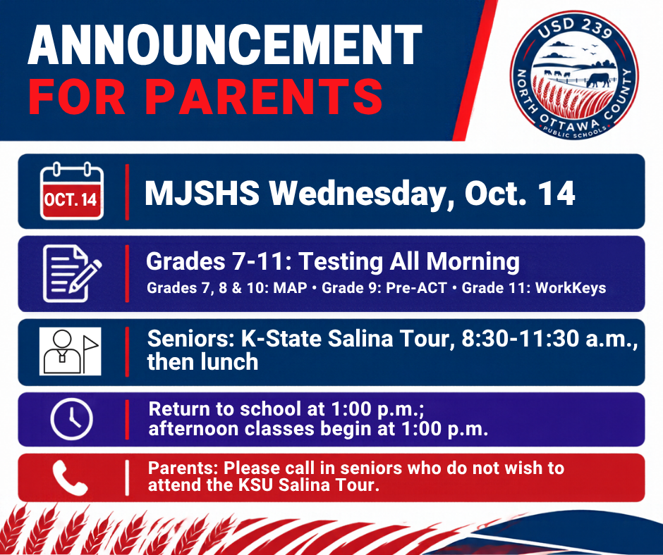 MJSHS October 14, 2026, Schedule