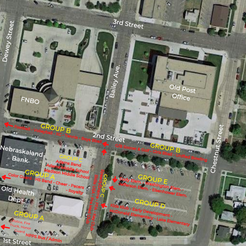 Homecoming parade map