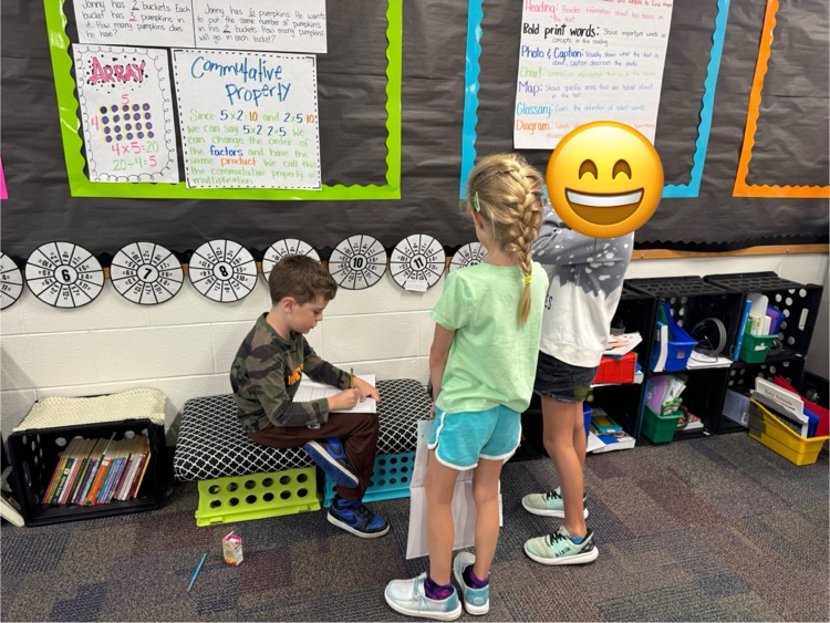 students working on posters about frogs