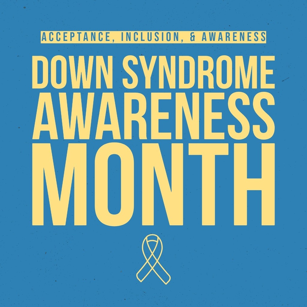 Down Syndrome Awareness Month picture with a ribbon