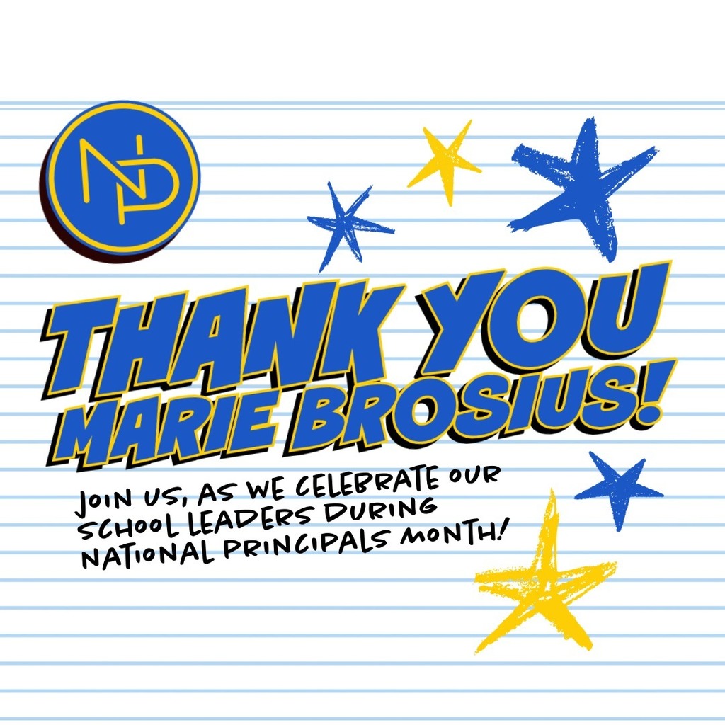 NP logo with note that reads: Thank You Marie Brosius! Join us, as we celebrate our school leaders during National Principals Month!