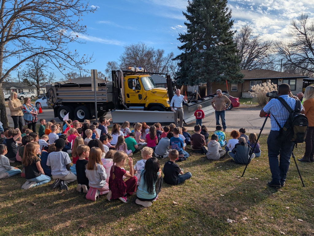 Snowplow assembly at Cody Elementary