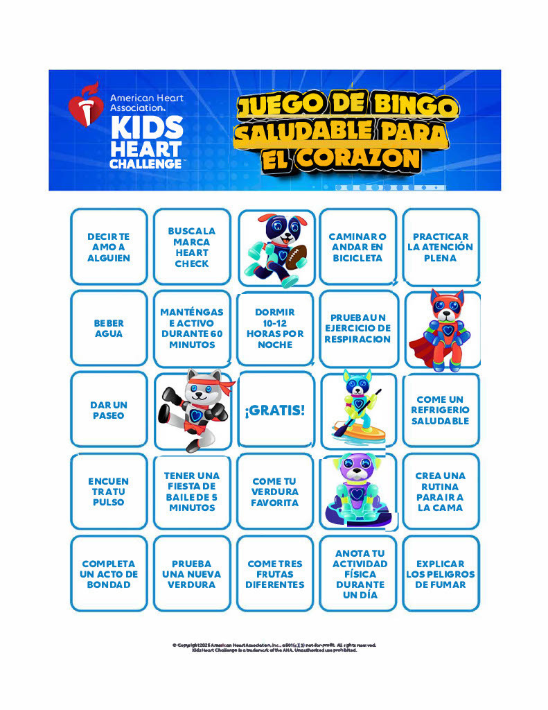 Bingo Card in Spanish